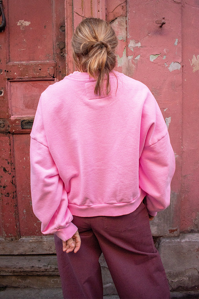 Bellerose Ferna Fluro Pink Crewneck Sweatshirt