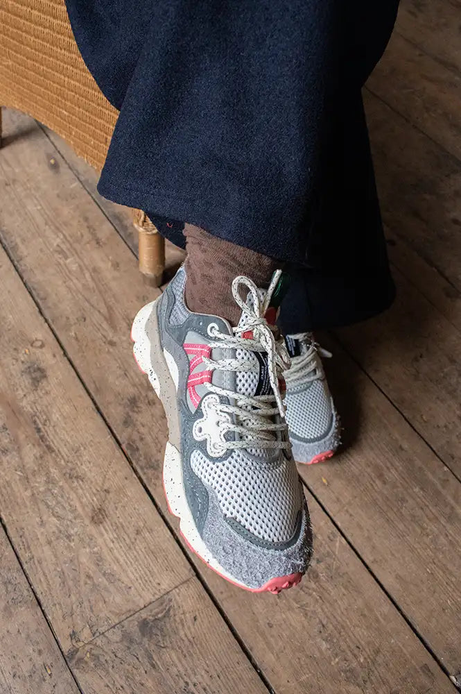 Flower Mountain Yamano 3 Uni Suede Mesh Staple Grey, Anthracite, Rose Trainers