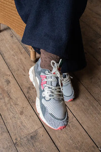 Flower Mountain Yamano 3 Uni Suede Mesh Staple Grey, Anthracite, Rose Trainers