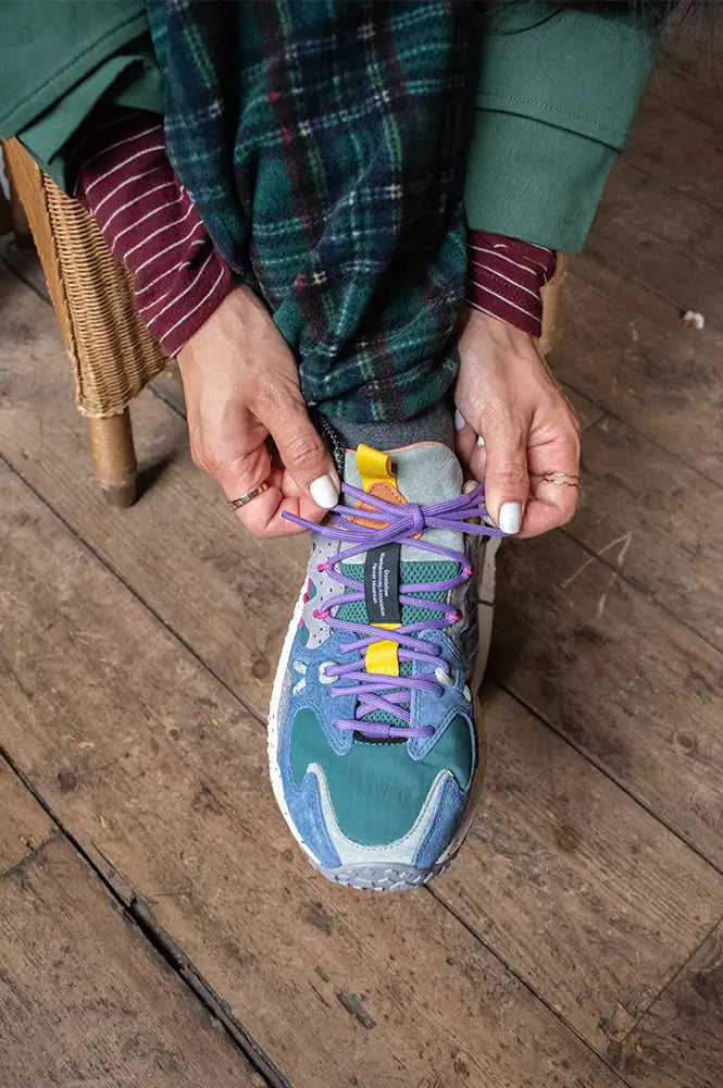 Flower Mountain Yamabushi Woman Suede Nylon Anthracite, Green, Purple Trainers