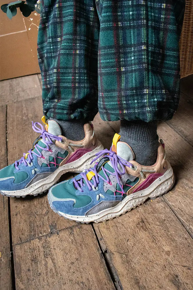 Flower Mountain Yamabushi Woman Suede Nylon Anthracite, Green, Purple Trainers