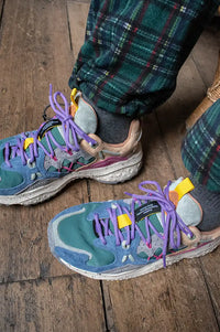 Flower Mountain Yamabushi Woman Suede Nylon Anthracite, Green, Purple Trainers