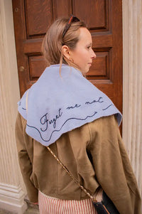 TBCo Forget Me Not Stripe Triangle Scarf - The Mercantile London
