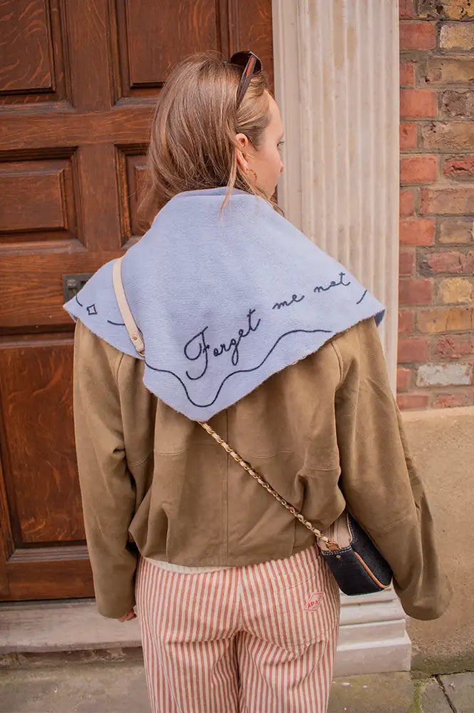 TBCo Forget Me Not Stripe Triangle Scarf - The Mercantile London