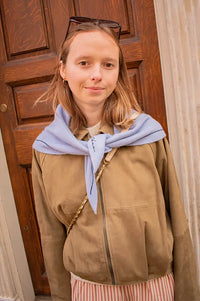 TBCo Forget Me Not Stripe Triangle Scarf - The Mercantile London