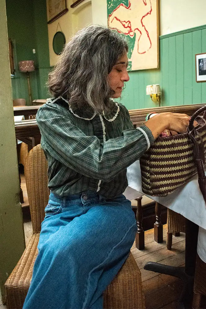 Emile Et Ida Eboto Forest Checks Plissée Blouse