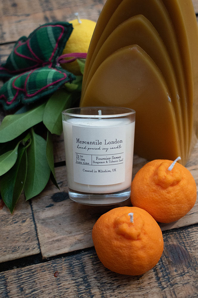 Mercantile London Fournier Street Bergamot And Tobacco Leaf Votive Candle - The Mercantile London