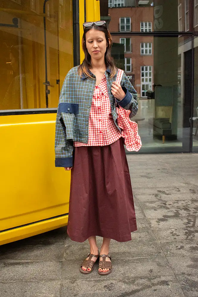ICHI Lelaya Vineyard Wine Midi Skirt