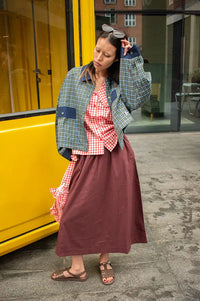 ICHI Lelaya Vineyard Wine Midi Skirt