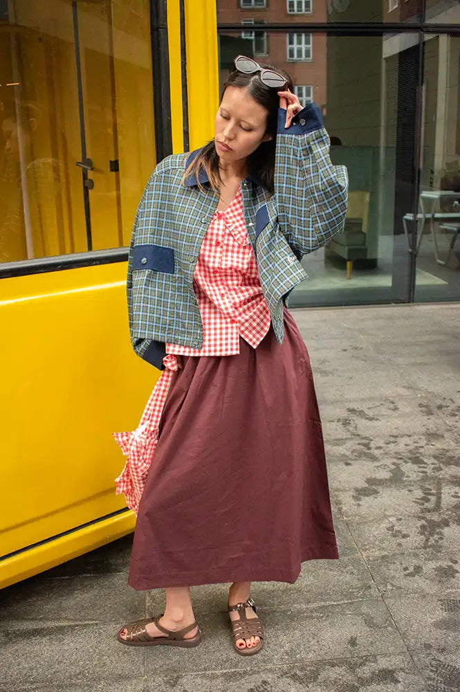 ICHI Lelaya Vineyard Wine Midi Skirt
