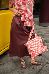 ICHI Lelaya Vineyard Wine Midi Skirt