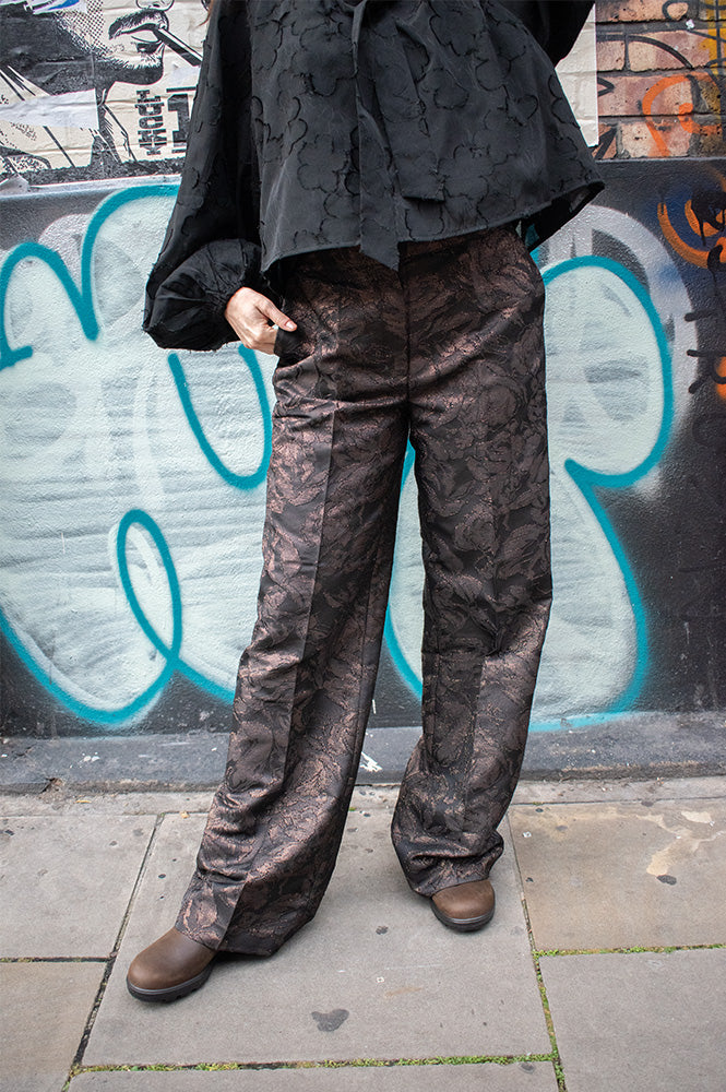 Numph Lika Black Coffee Trousers - The Mercantile London