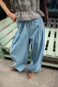 Fransa Marise Mid-Blue Denim Capri Pants