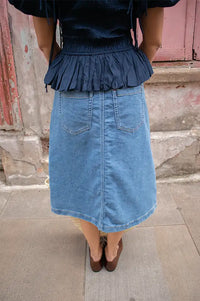 Fransa Vilja Denim Midi Skirt