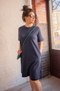 Fransa Feba Navy Dress - The Mercantile London