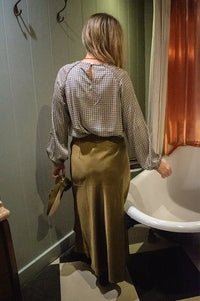 Fransa Juno Toffee Salute Check Blouse