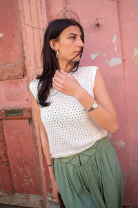 Fransa Perri Whisper White Knitted Top - The Mercantile London