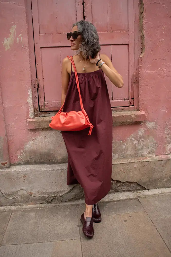 Frau Vancouver Red Mahogany Long Dress