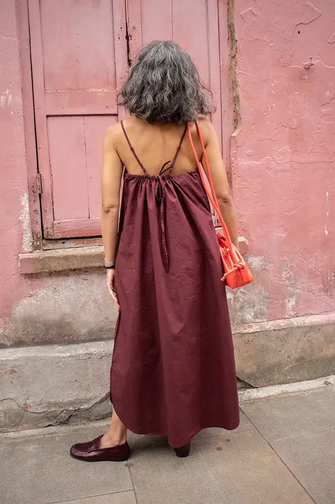 Frau Vancouver Red Mahogany Long Dress