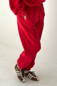 Le Bon Shoppe French Terry Red Tulip Balloon Pants