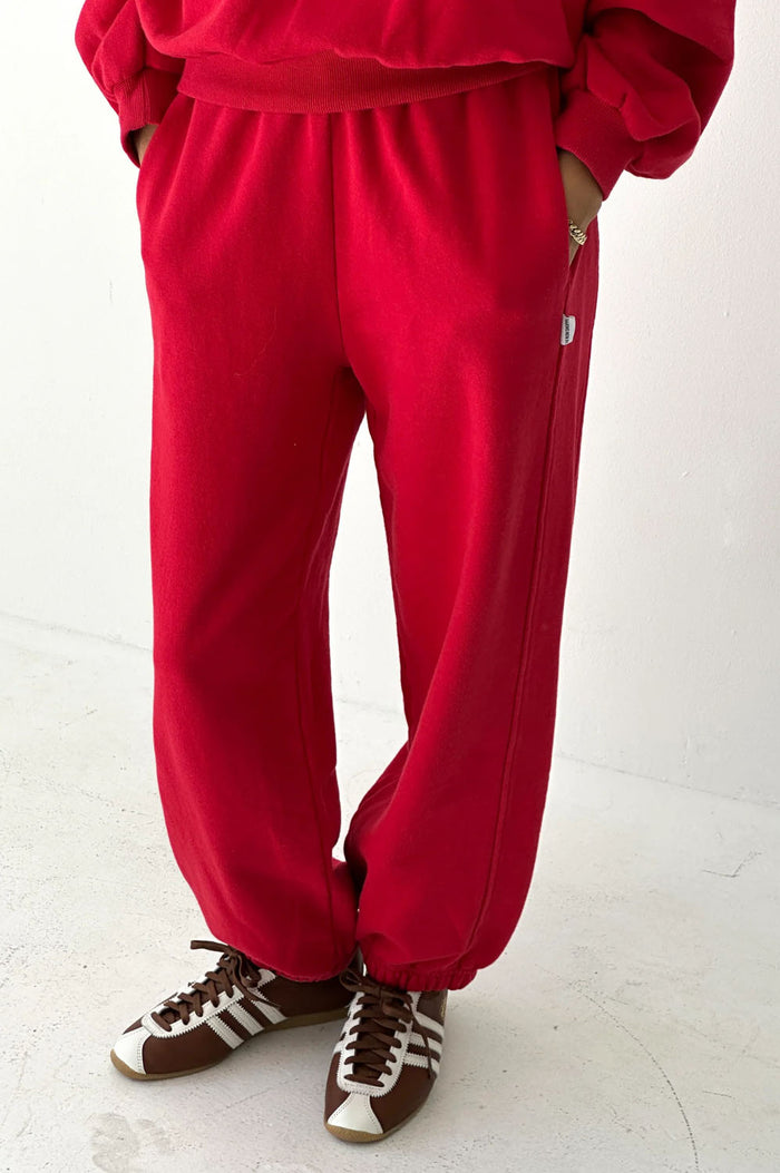 Le Bon Shoppe French Terry Red Tulip Balloon Pants