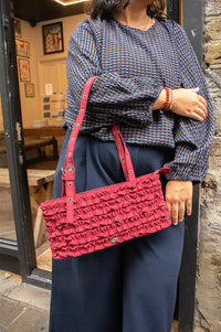 Damson Madder Sophia Red Pear Ruffle Bag