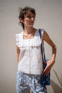 TBCo White Cotton Broderie Sleeveless Top