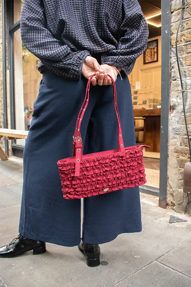 Damson Madder Sophia Red Pear Ruffle Bag