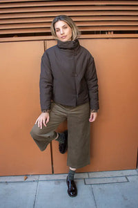 FRNCH Giona Chocolate Check Reversible Jacket