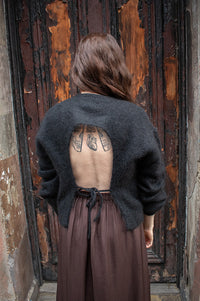 FRNCH Sledge Black Cut-Out Jumper - The Mercantile London