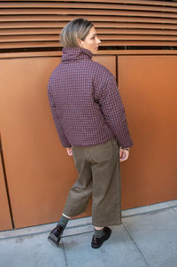 FRNCH Giona Chocolate Check Reversible Jacket