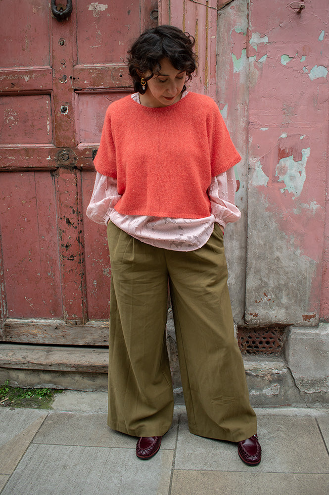 FRNCH Red Diamond Sleeveless Sweater - The Mercantile London