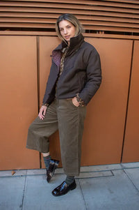 FRNCH Giona Chocolate Check Reversible Jacket
