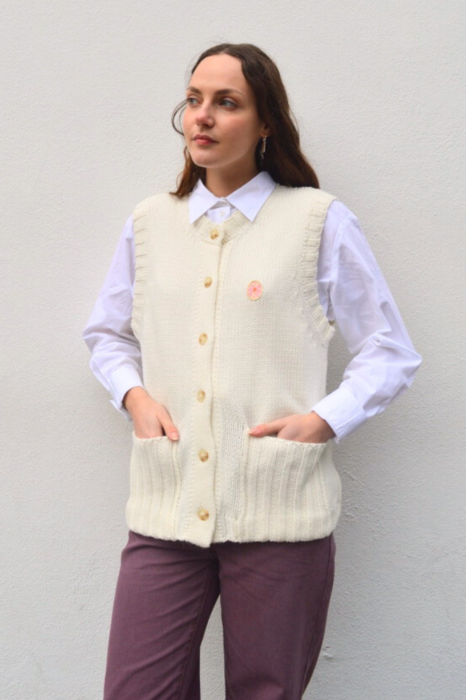 FRNCH Anaphe Cream Vest