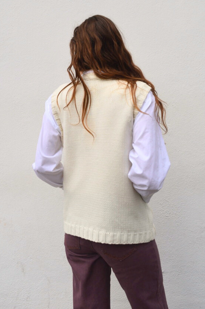 FRNCH Anaphe Cream Vest