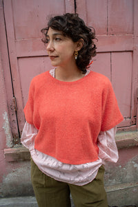 FRNCH Red Diamond Sleeveless Sweater - The Mercantile London