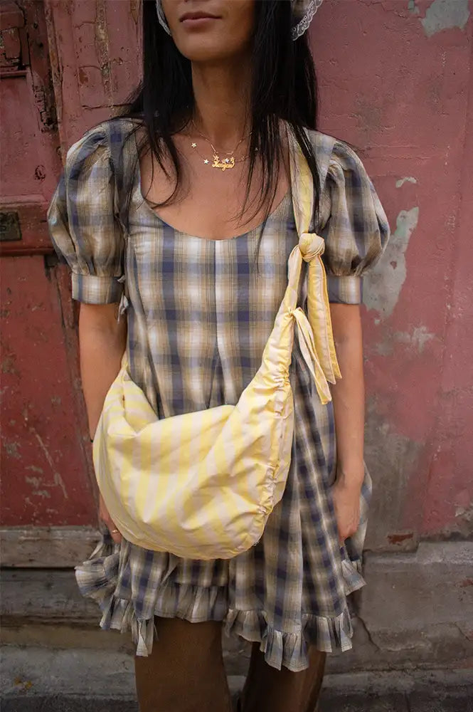 FRNCH Matira Yellow Striped Shoulder Bag