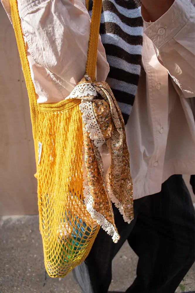 Funkyrel Mustard Ditsy Floral Triangle Scarf
