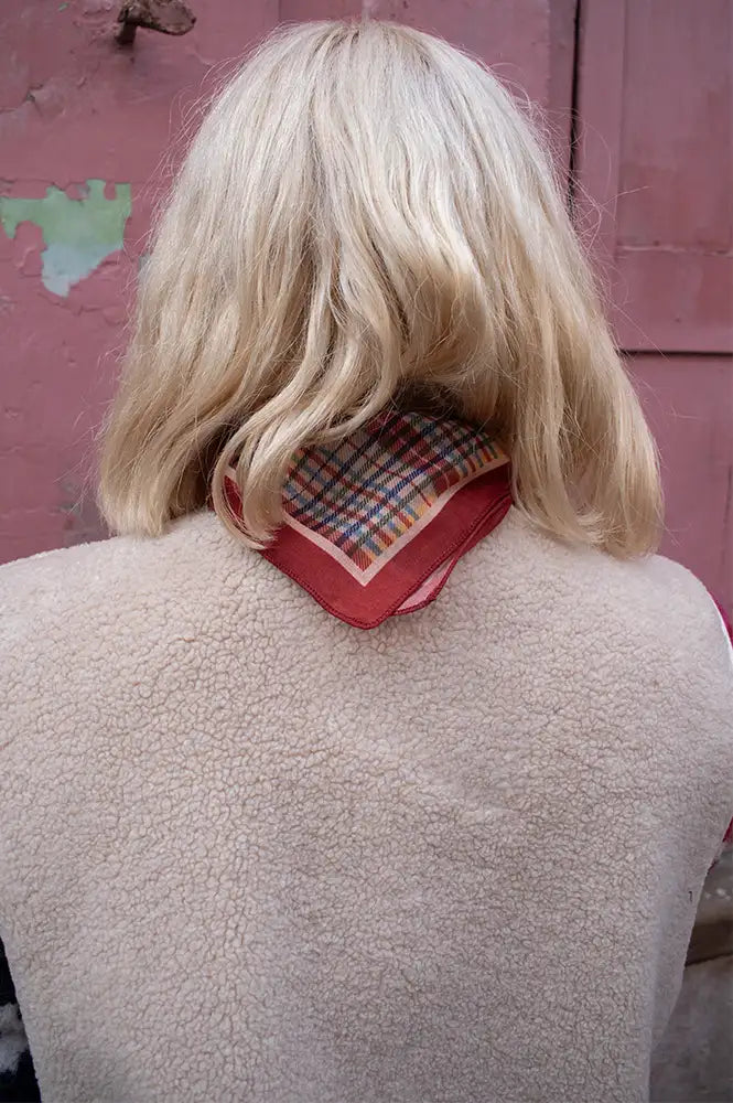 Funkyrel Classic Vintage Red Checked Scarf