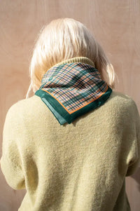 Funkyrel Classic Vintage Green Checked Scarf