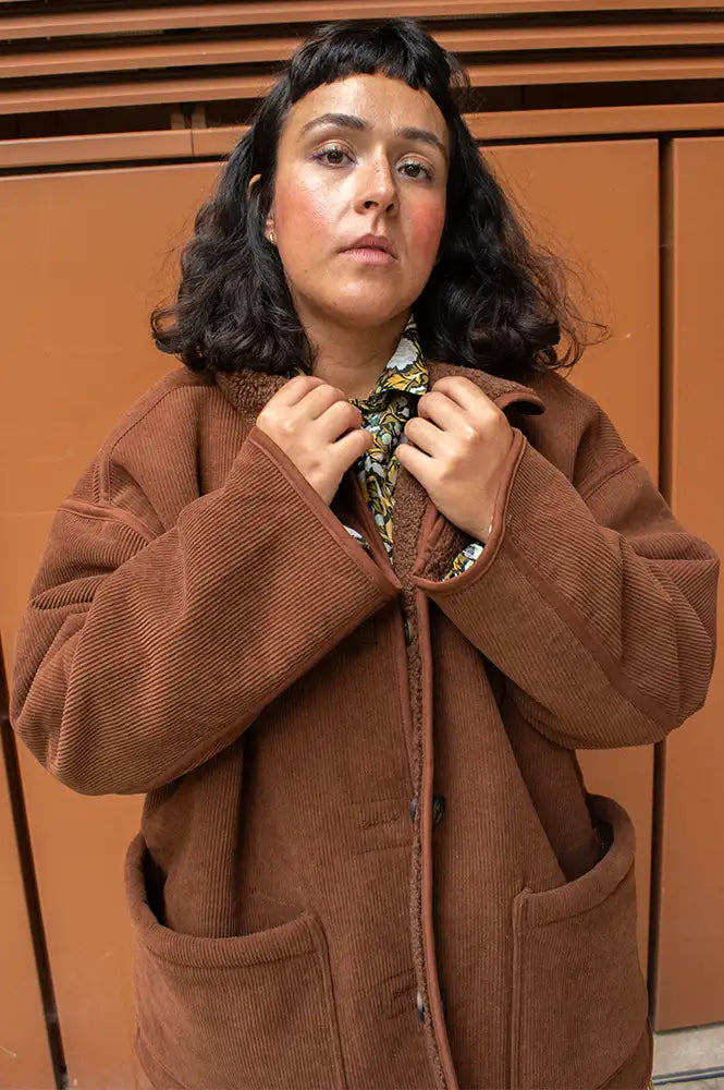 My Essential Wardrobe Funa Demitasse Brown Reversible Coat