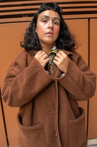 My Essential Wardrobe Funa Demitasse Brown Reversible Coat