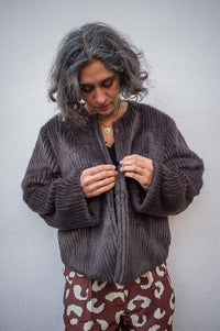 ICHI Cikora Chocolate Fur Jacket - The Mercantile London