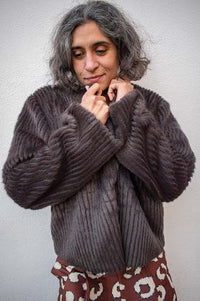 ICHI Cikora Chocolate Fur Jacket - The Mercantile London