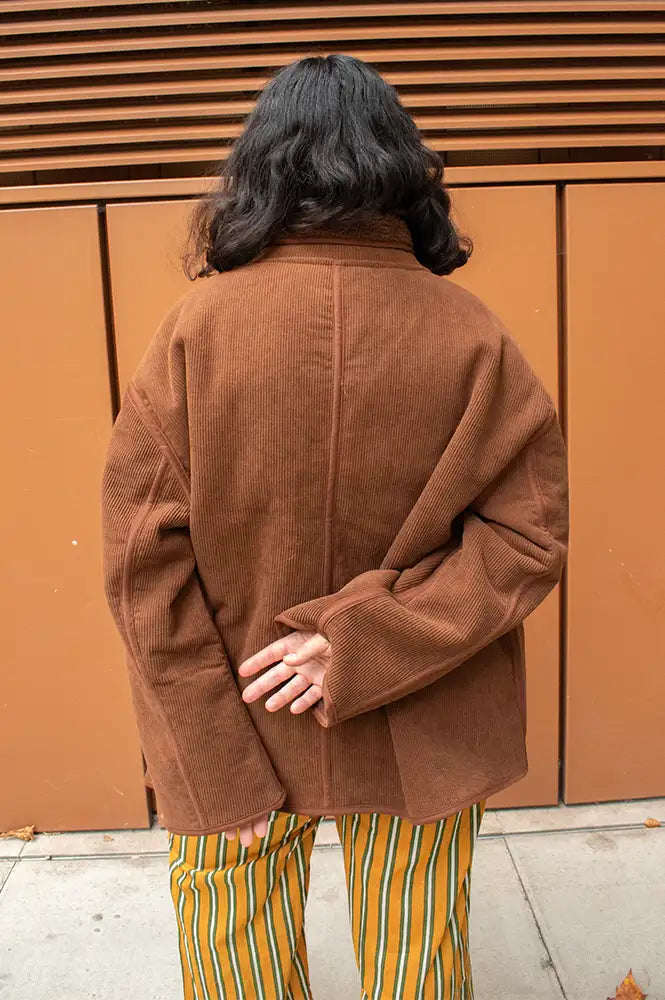 My Essential Wardrobe Funa Demitasse Brown Reversible Coat