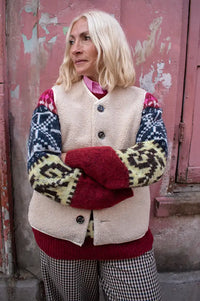 Soeur Fusil Ecru Sleeveless Jacket