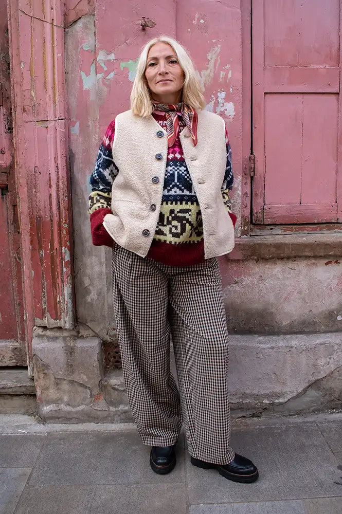 Soeur Fusil Ecru Sleeveless Jacket