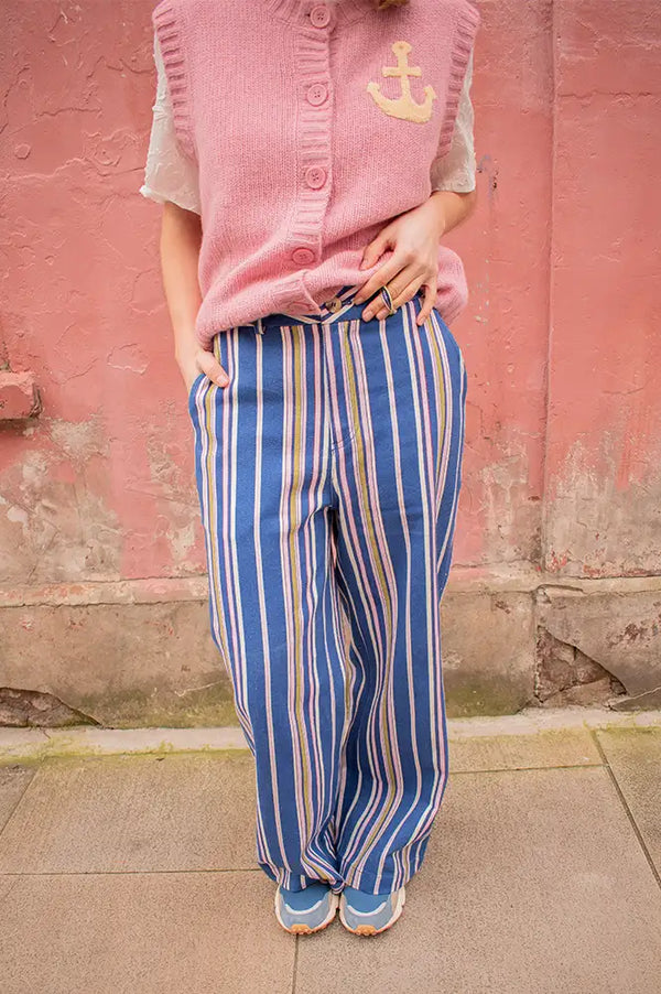 Garance Victorine Blue Stripe Trousers - The Mercantile London