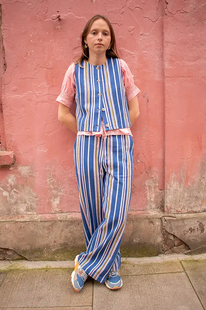 Garance Victorine Blue Stripe Trousers - The Mercantile London