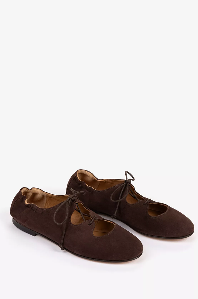 Penelope Chilvers Ghillie Bitter Chocolate Shoes - The Mercantile London